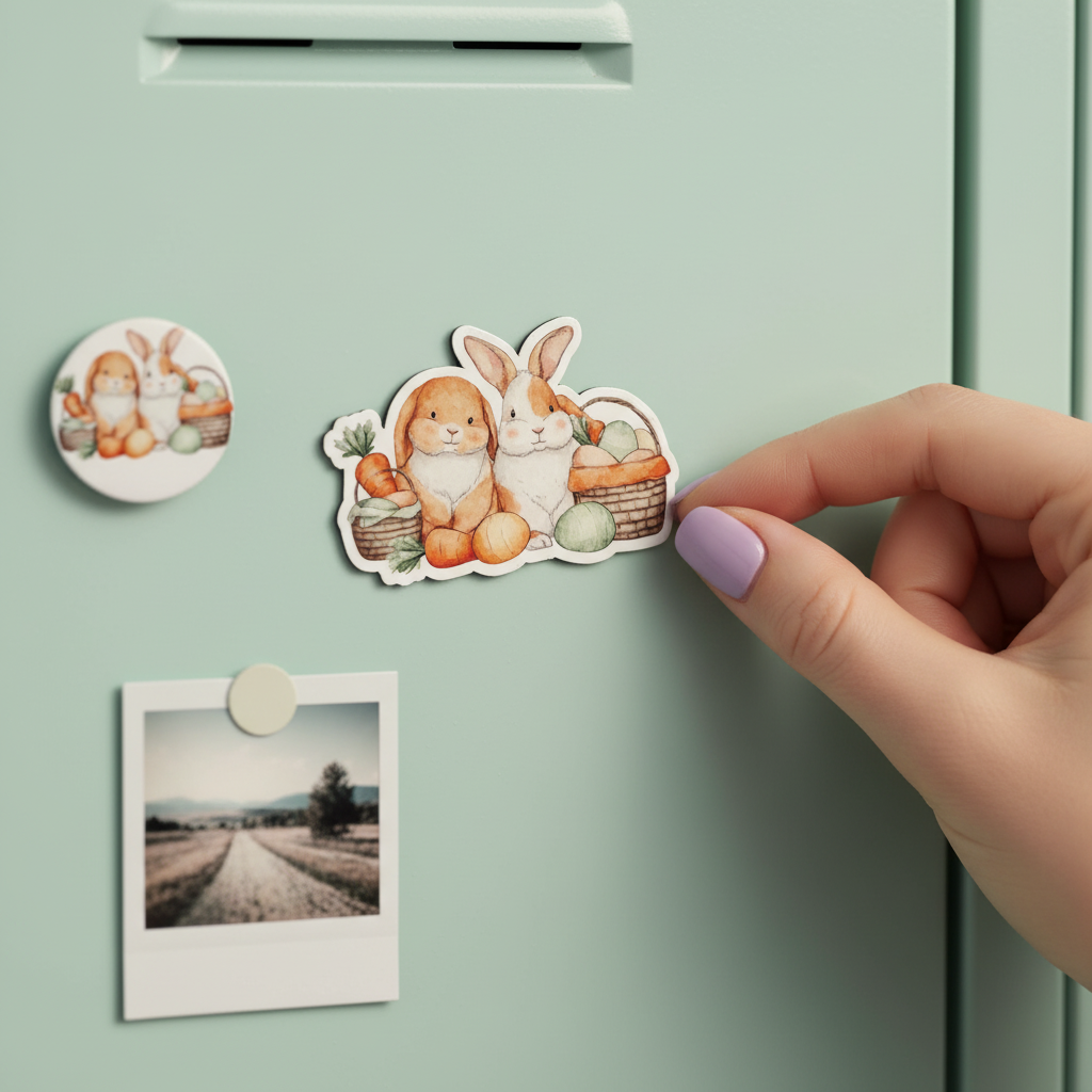 Cozy Carrot Bunny Magnet | Easter Bunny Fridge Magnet | Cottagecore Spring Decor | Cute Bunny Kitchen Magnet | Farmhouse Easter Decor