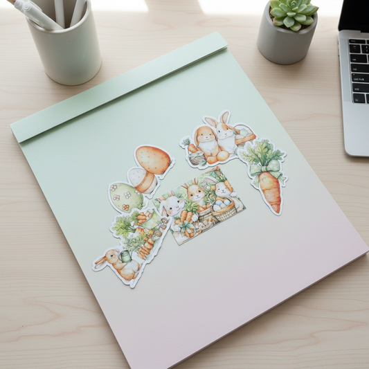 Easter Magnet Set of 5 | Bunny & Carrot Fridge Magnets | Cottagecore Spring Decor | Cute Easter Kitchen Magnets | Farmhouse Spring Gift
