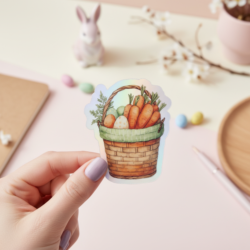 Carrot Cottage Bunny Sticker Set (5 Pack) | Cute Easter Bunny Sticker Bundle | Cottagecore Spring Stickers | Waterproof Vinyl Planner Stickers