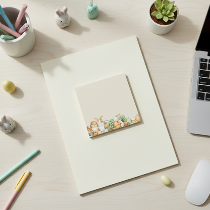 Carrot Cottage Bunny Sticky Notes (3x3) | Cute Easter Sticky Notes | Cottagecore Bunny Memo Pads | Spring Desk Accessories | Bunny Notepad