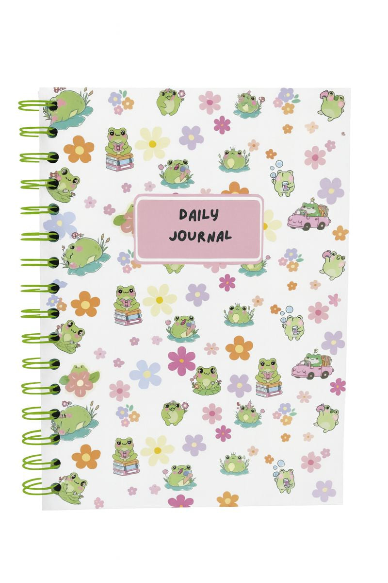 Whimsical Frog Daily Journal – Spiral Bound 6x9 Notebook | Let’s Get Froggy Collection