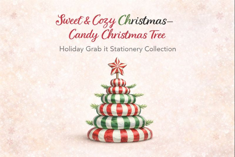 Candy Christmas Tree Grab It Bundle – Holiday Stationery Set
