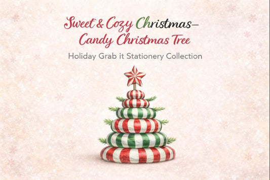 Candy Christmas Tree Grab It Bundle – Holiday Stationery Set