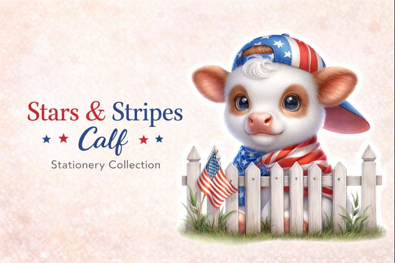 Stars & Stripes Calf Stationery Bundle