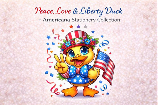 Peace, Love & Liberty Duck Stationery Bundle