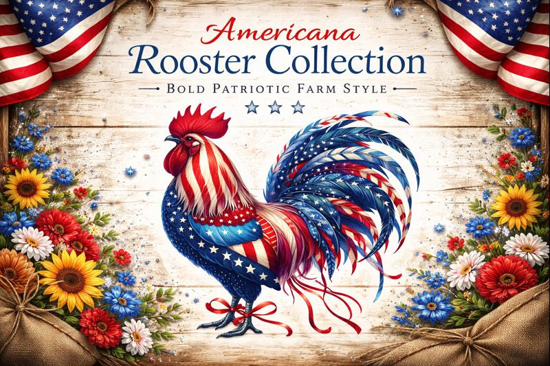 Americana Rooster Stationery Bundle