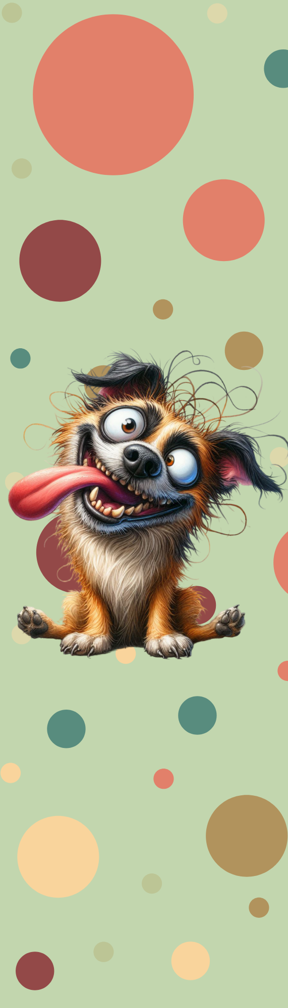 Goofy Pup Polka Dot Bookmark