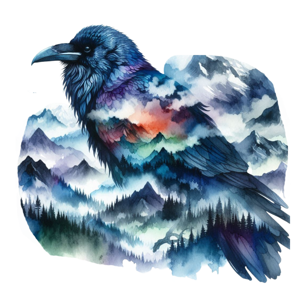 Soaring Pines Crow Sticker