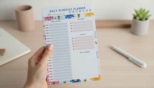Daisy Daydreams Daily Planner Notepad 5x7 | Daily Schedule Pad | To Do List Planner | Floral Productivity Pad