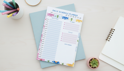 Daisy Daydreams Daily Planner Notepad 5x7 | Daily Schedule Pad | To Do List Planner | Floral Productivity Pad