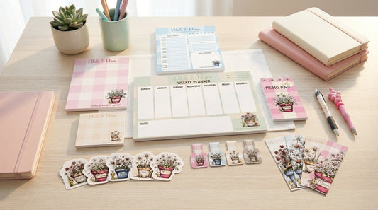 Petals & Plans Deluxe Bundle | Planner Set, Journal, Stickers, Pens & Cozy Accessories