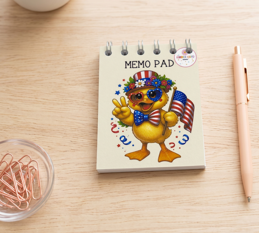 Peace, Love & Liberty Duck Memo Pad – Fun Patriotic Desk Notes