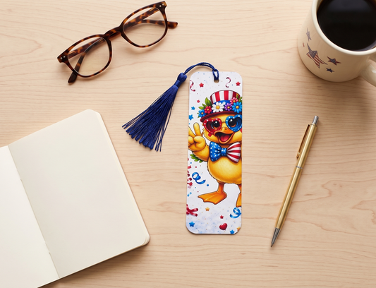 Peace, Love & Liberty Duck Bookmark – Cute Patriotic Page Marker