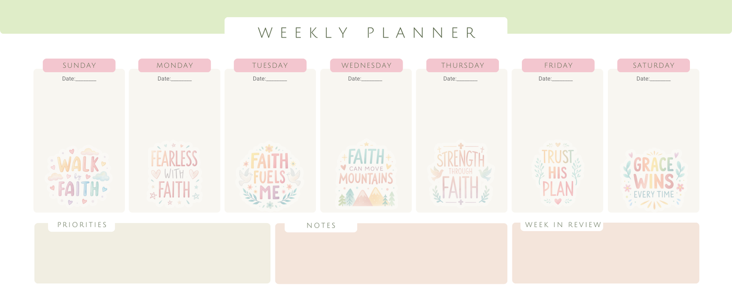 Walk By Faith – Weekly Faith Planner