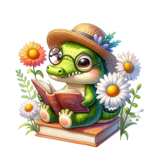 Bookish Gator Sticker – Cute Book Lover Design