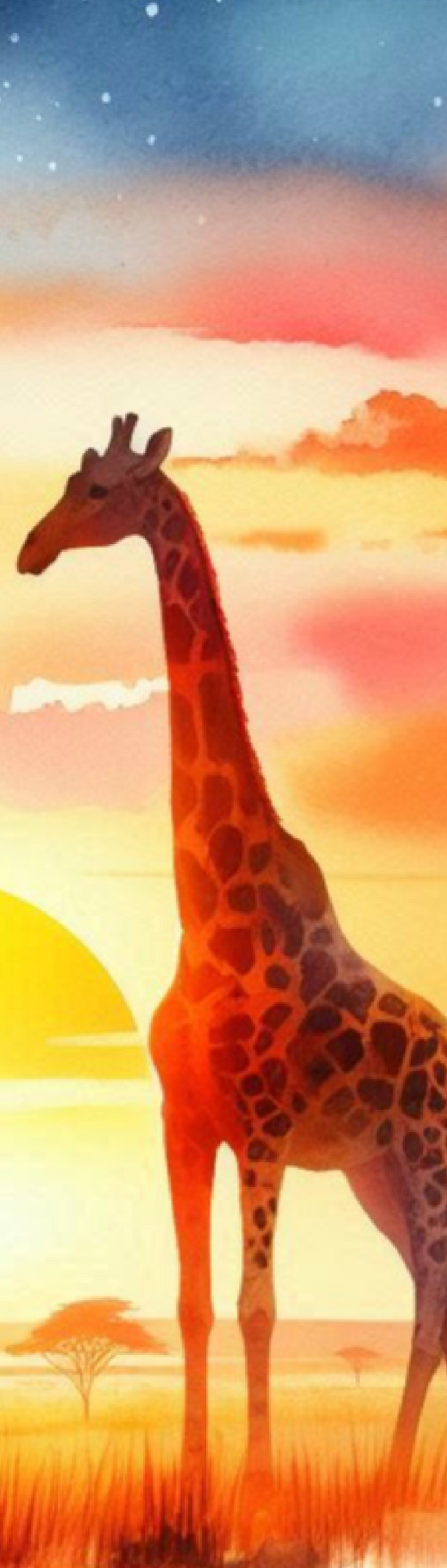 Giraffe at Sunset Bookmark | Peaceful Safari Reading Accessory