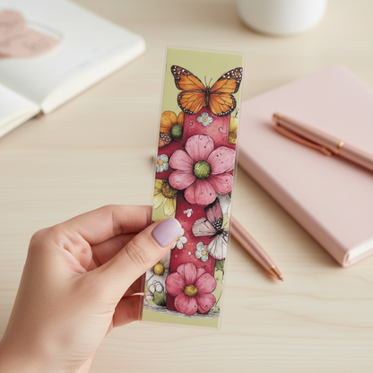 Grace Blooms Here Butterfly Cross Bookmark | Christian Bookmark | Floral Cross Bookmark | Faith Bookmark | Bible Bookmark | Spring Gift