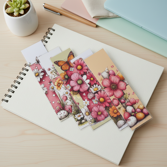 Grace Blooms Here Bookmark Set | Set of 5 Christian Bookmarks | Floral Cross Bookmark Bundle | Bible Bookmark Set | Faith Gift
