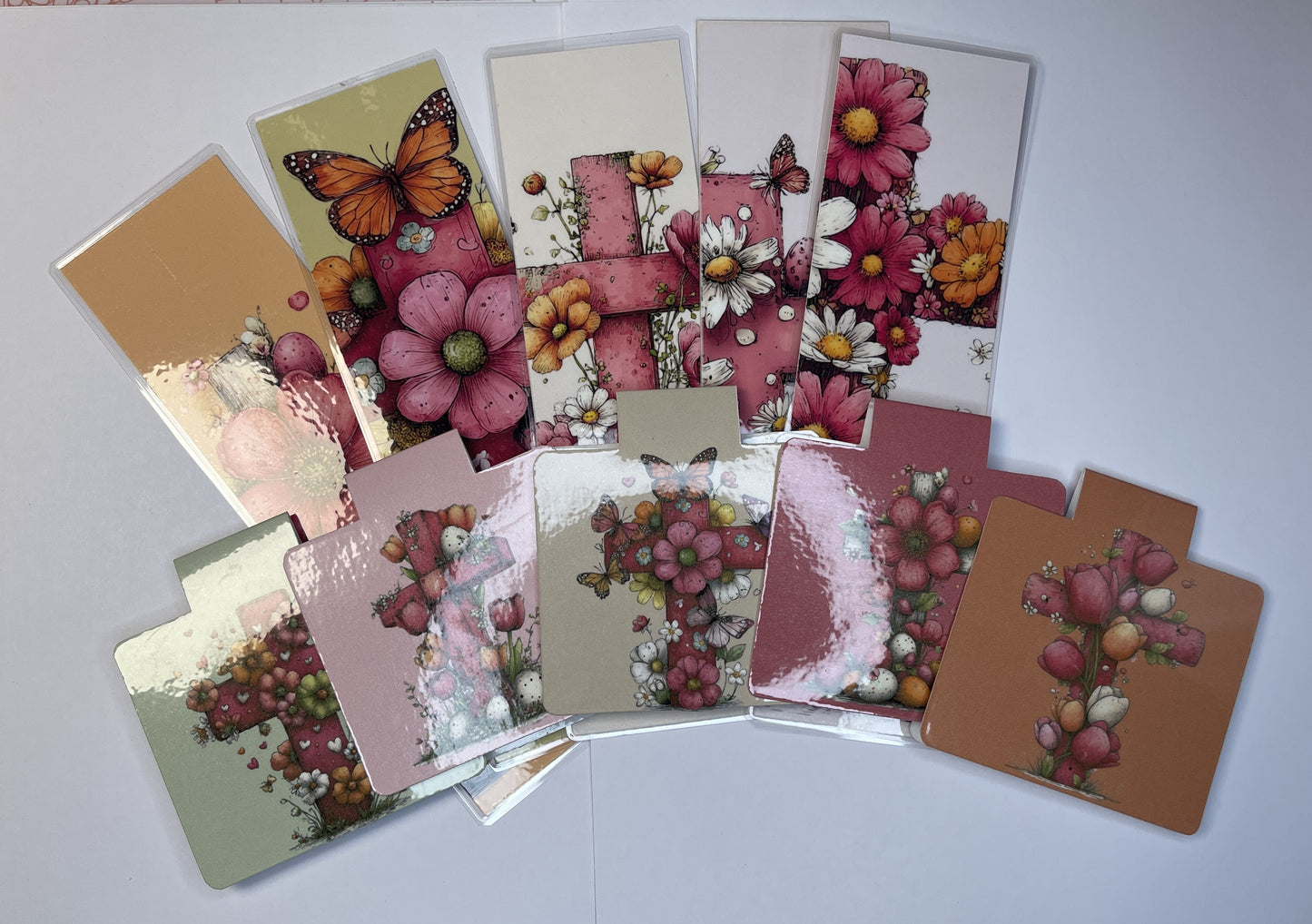 Grace Blooms Here Deluxe Collection Bundle | Christian Stationery Gift Set + Tumbler | Faith-Based Floral Cross Bundle | Complete Desk Set
