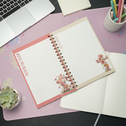 Grace Blooms Here Journal | Christian Spiral Journal 6x9 | Floral Cross Faith Journal | Prayer Journal | Devotional Notebook