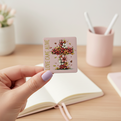 Grace Blooms Here Magnet Set | Christian Magnet Bundle (Set of 4) | Floral Cross Faith Magnets | Easter Decor | Inspirational Religious Gift Set
