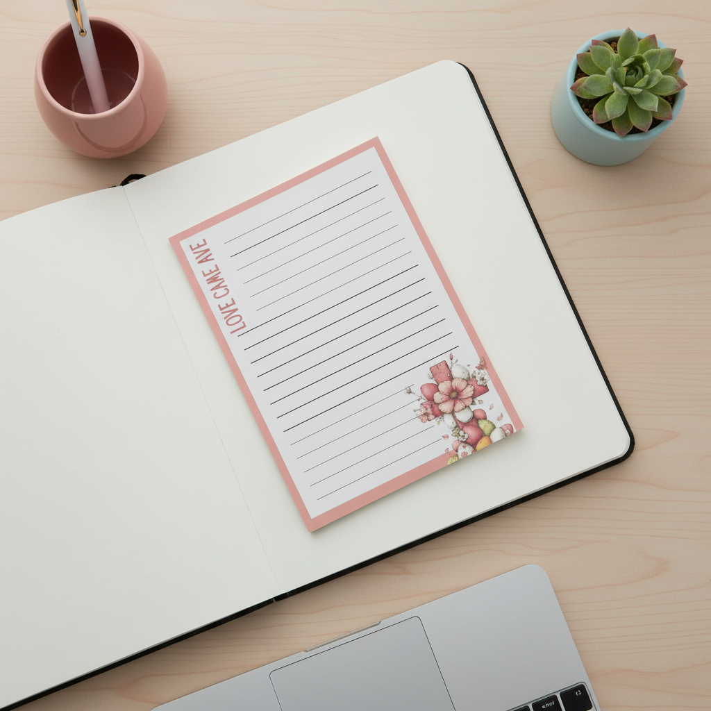 Grace Blooms Here Notepad Set | Christian Floral Cross Notepad 5x7 (40 Pages) | 6 Designs in One | Faith Stationery | Easter Gift