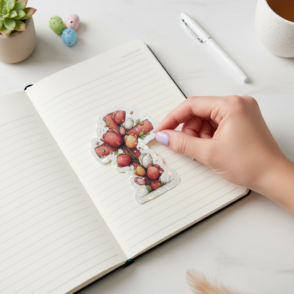 Grace Blooms Here Sticker | Christian Floral Cross Sticker | Holographic Faith Sticker | Waterproof Vinyl | Easter Gift