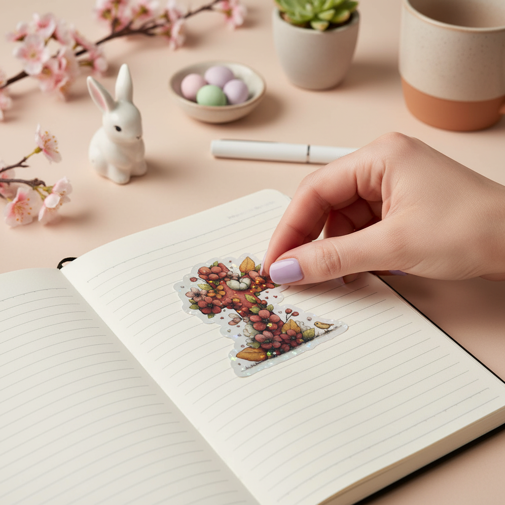 Grace Blooms Here Sticker | Christian Floral Cross Sticker | Holographic Faith Sticker | Waterproof Vinyl | Easter Gift
