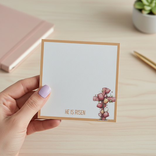 Grace Blooms Here Sticky Notes | Christian Floral Cross Sticky Note Pad | Rotating Faith Designs | 3x3 Inspirational Notes