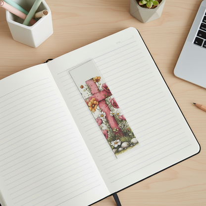 Grace Blooms Here Floral Cross Bookmark | Christian Bookmark | Bible Bookmark | Faith Bookmark | Inspirational Bookmark | Religious Gift