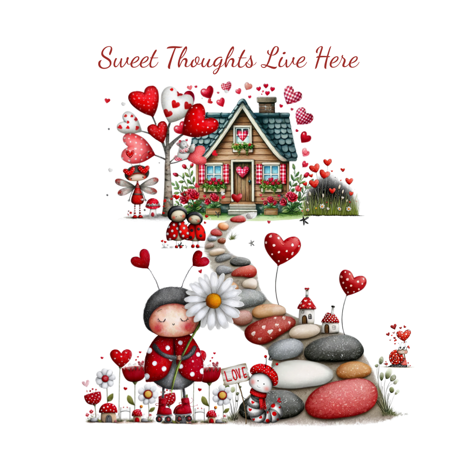 Sweet Thoughts: Ladybug Hearts | Stickers