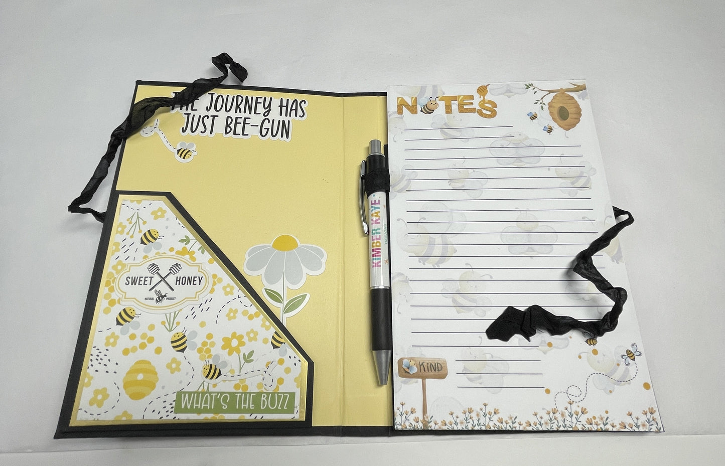 Bee Happy Stationery Folio | Bee Writing Portfolio | Gift for Writers & Bee Lovers