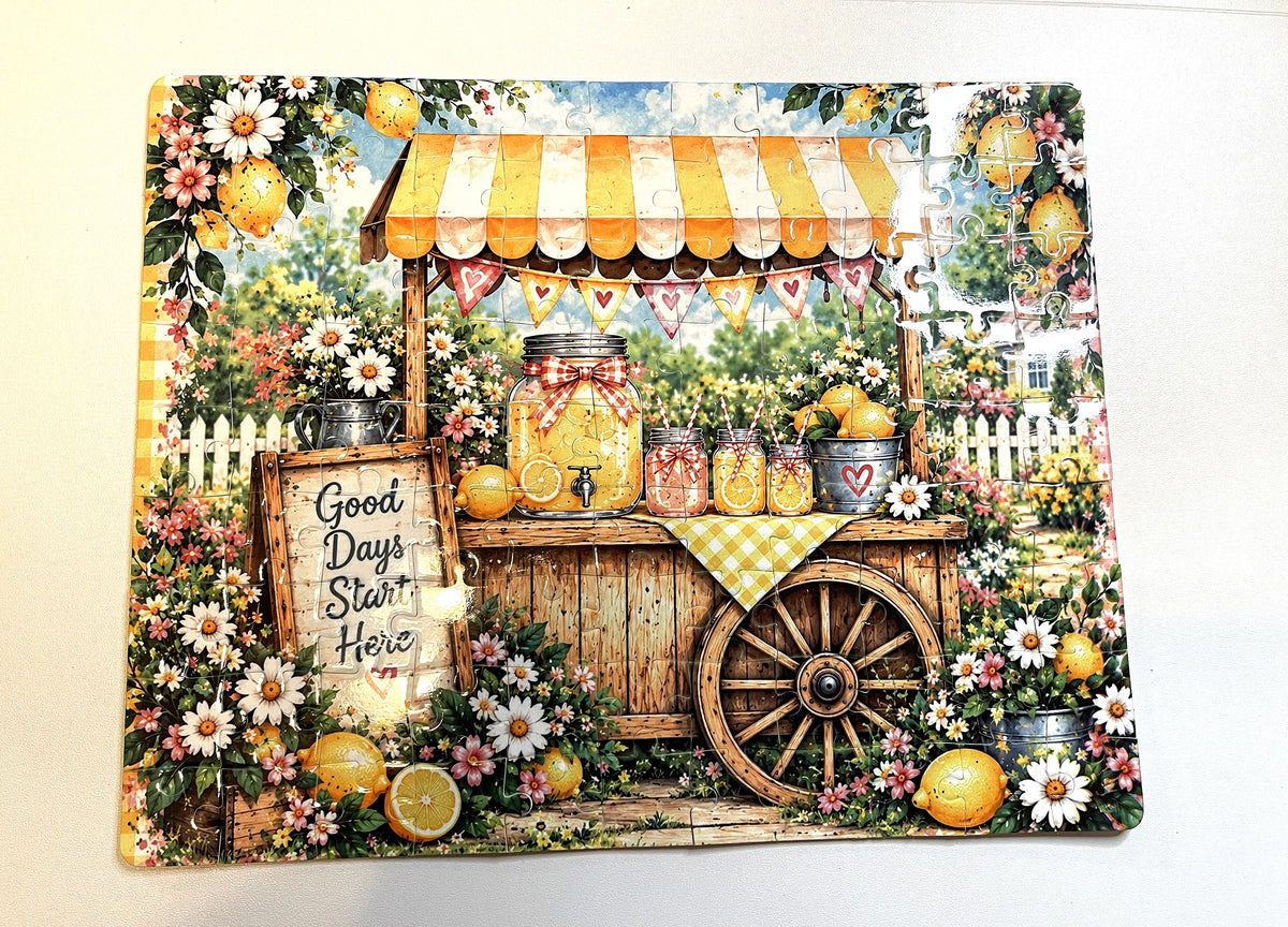 Lemonade Stand Puzzle | 8" × 10" | 99 Pieces