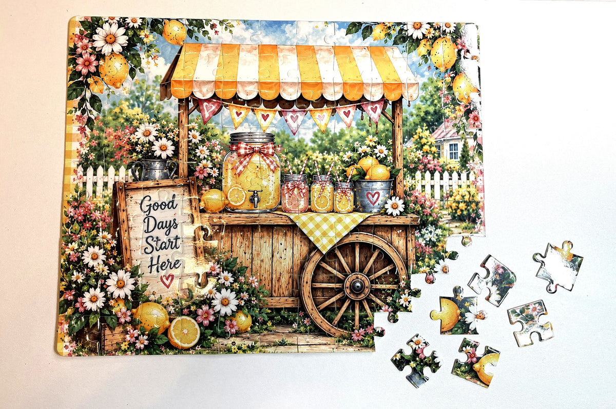 Lemonade Stand Puzzle | 8" × 10" | 99 Pieces