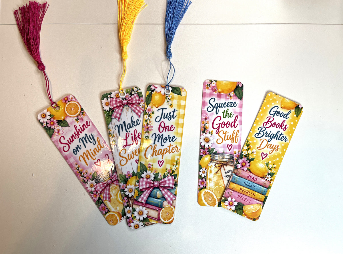 Lemonade Collection Bookmarks | Double-Sided 2" × 6" | 5 Designs