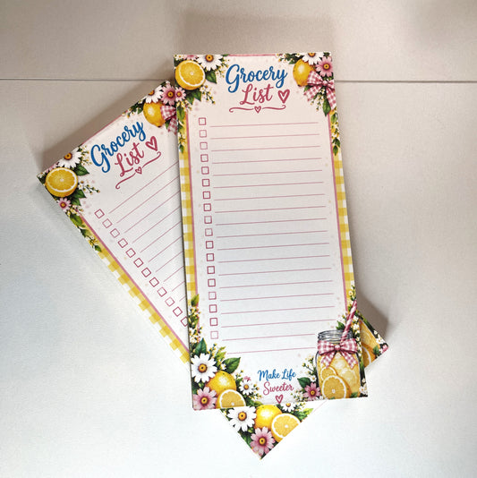 Lemonade Grocery List Notepad | 3.5" x 7" | Optional Magnetic Back