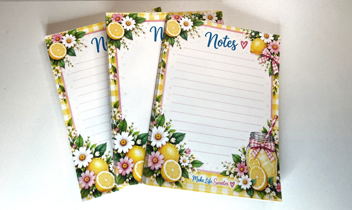 Lemonade Small Notepad | Lined or Unlined | 4.25" x 5.5"