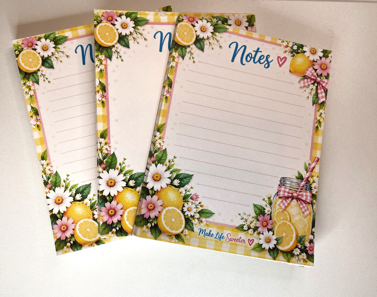 Lemonade Small Notepad | Lined or Unlined | 4.25" x 5.5"