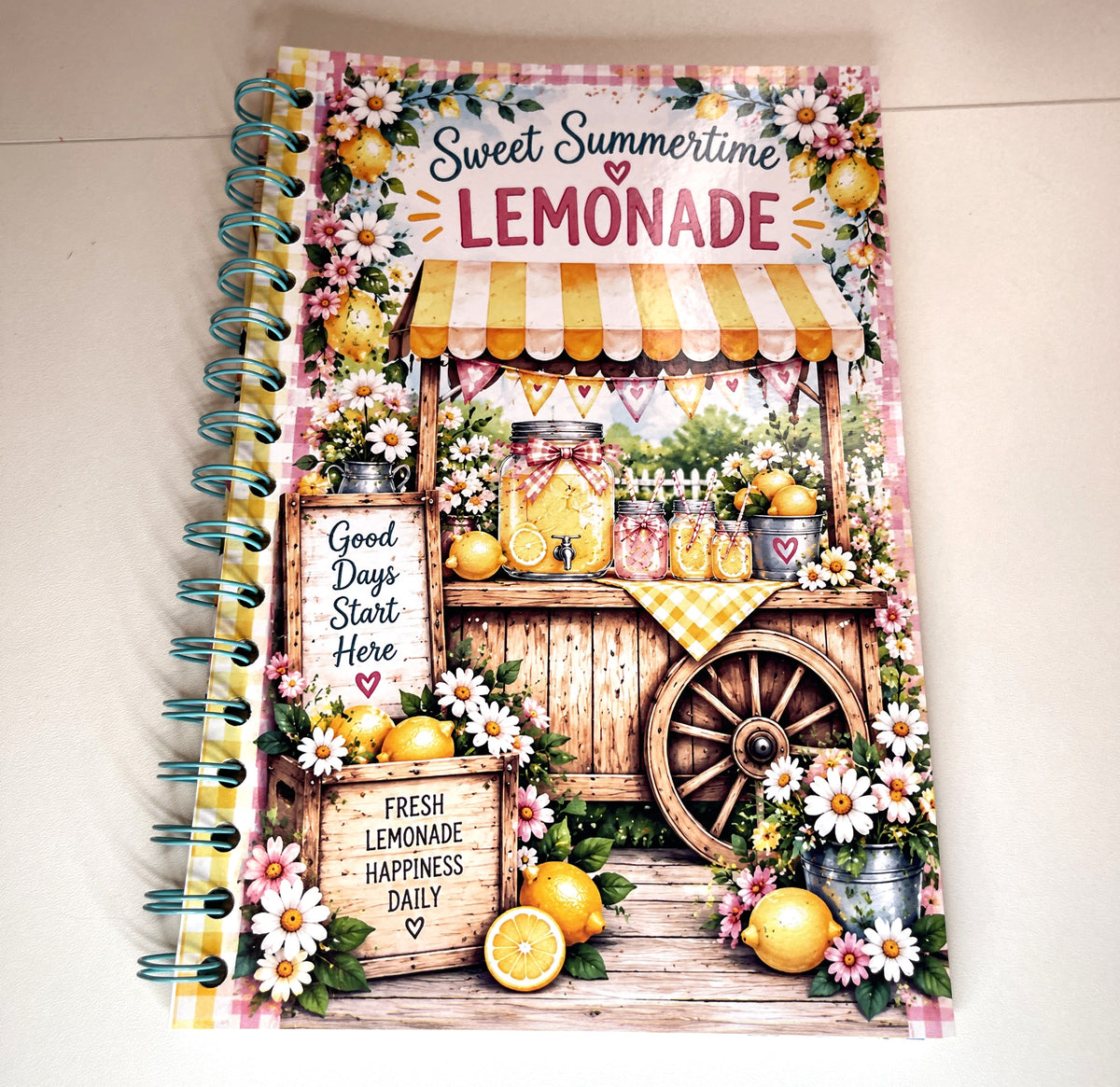 Sweet Summertime Lemonade Spiral Journal | 6" x 9"