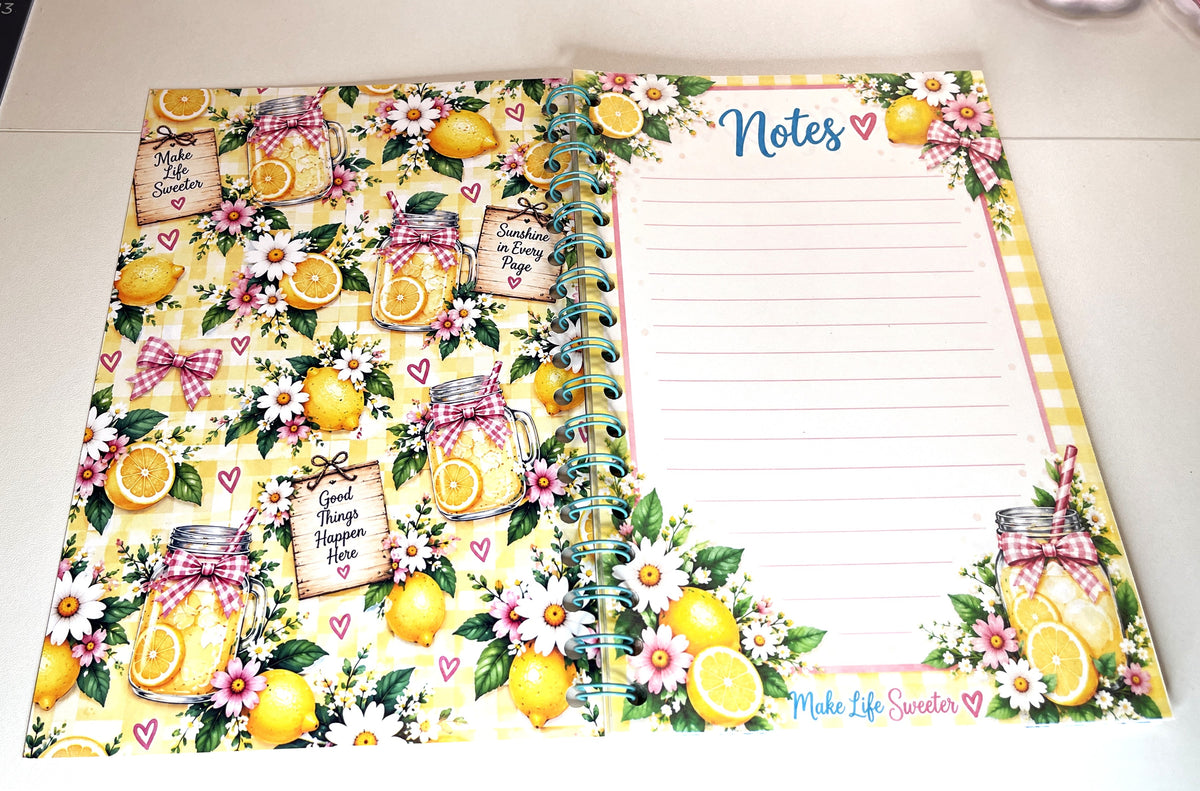 Sweet Summertime Lemonade Spiral Journal | 6" x 9"
