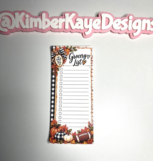 All About Fall Grocery List Notepad | 3" × 7" Checklist