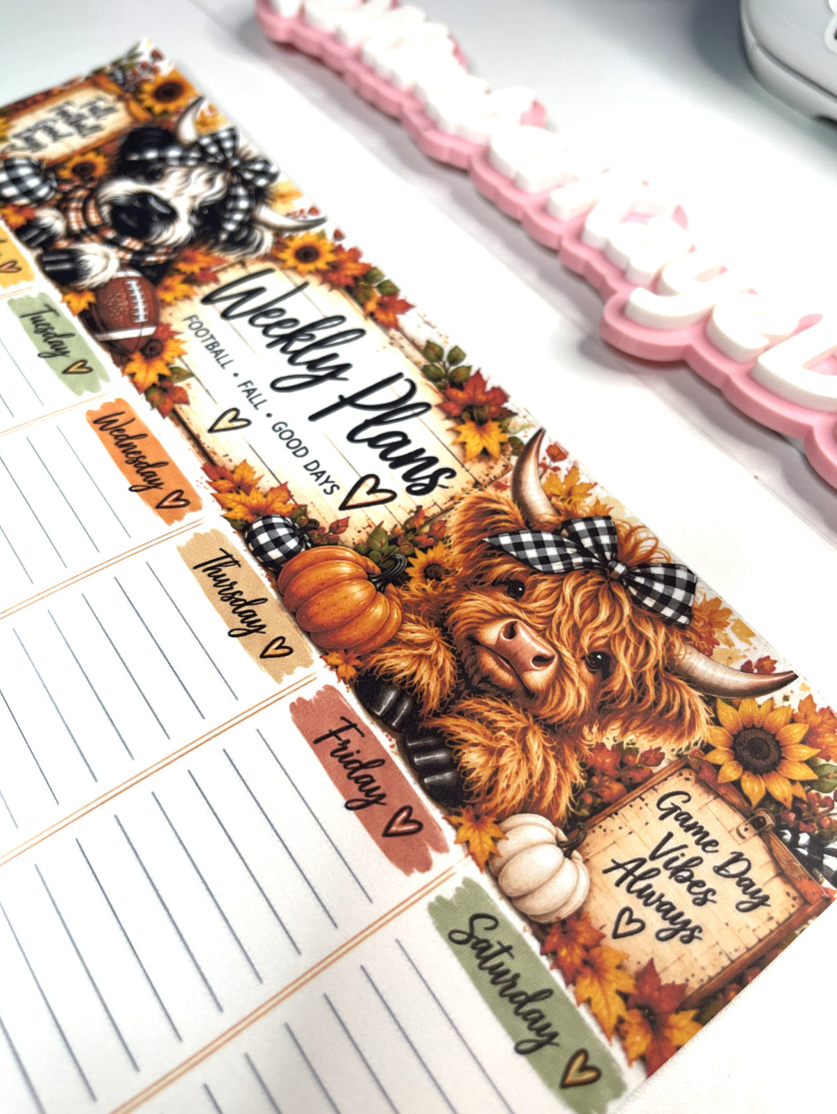 All About Fall Weekly Planner Pad | 11" × 8.5" Sunday Start