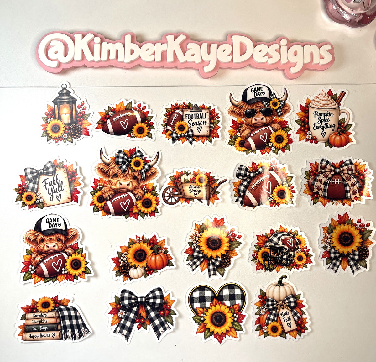 Fall & Football Vinyl Stickers | Highland Cows | All About Fall