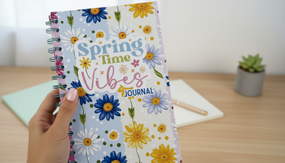 Daisy Daydreams 6x9 Spiral Journal | Floral Notebook with Lined Pages | Spring Stationery