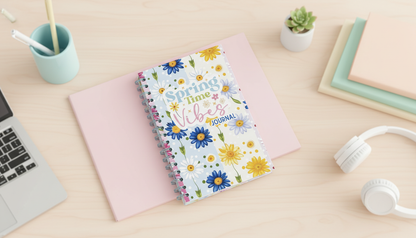 Daisy Daydreams 6x9 Spiral Journal | Floral Notebook with Lined Pages | Spring Stationery