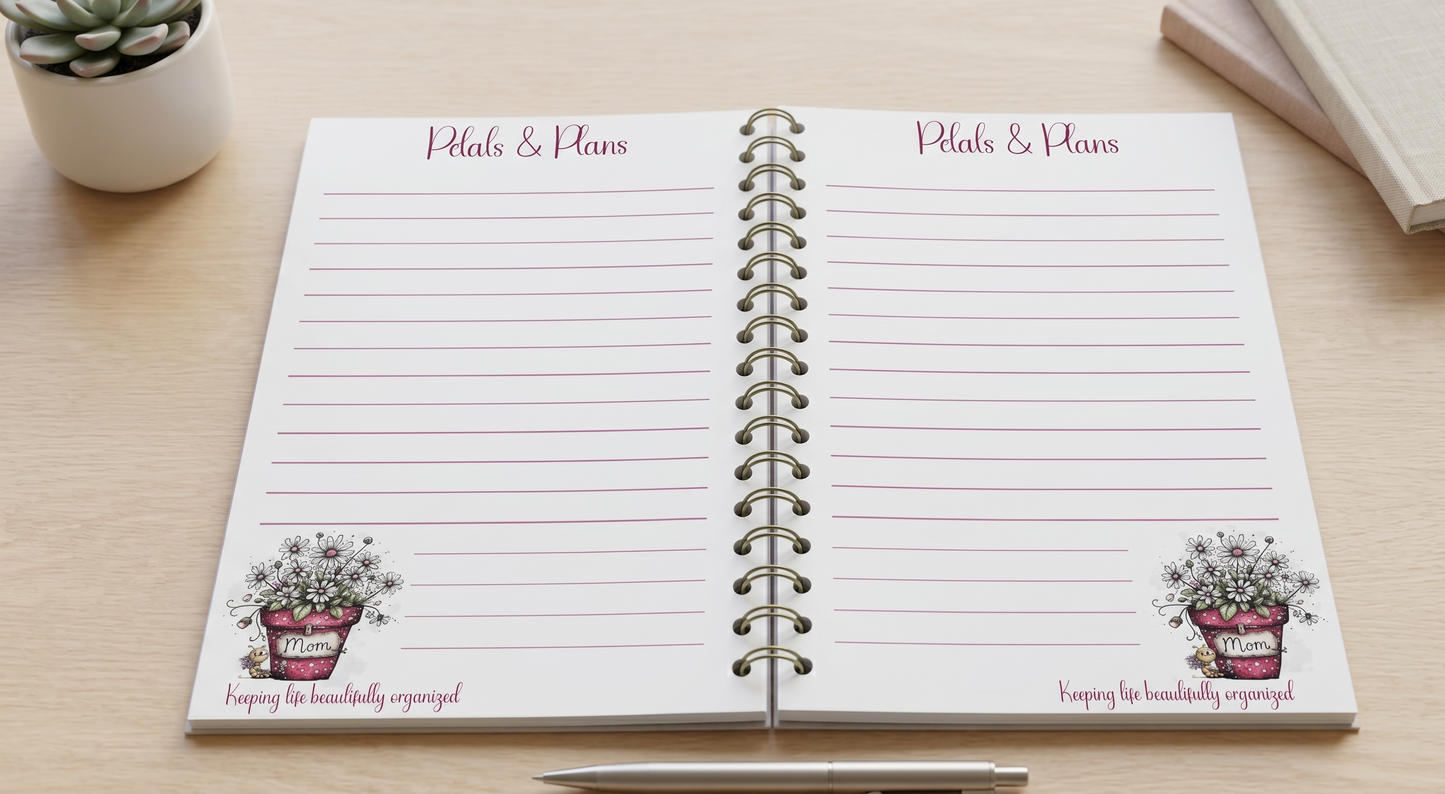 Spiral Journal 6x9 Floral Notebook | Cute Cottagecore Journal for Mom | Lined Writing Journal Gift