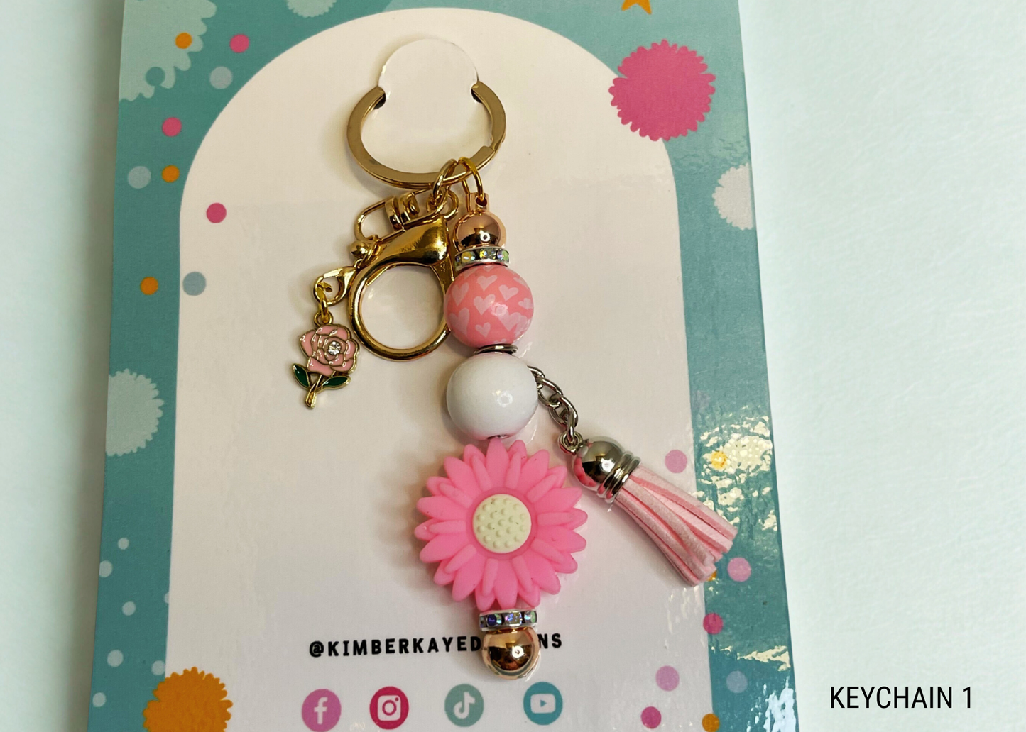 Valentine Bead & Charm Keychains