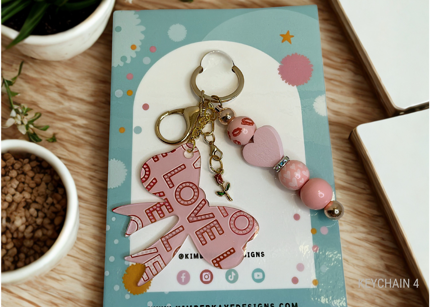 Valentine Bead & Charm Keychains