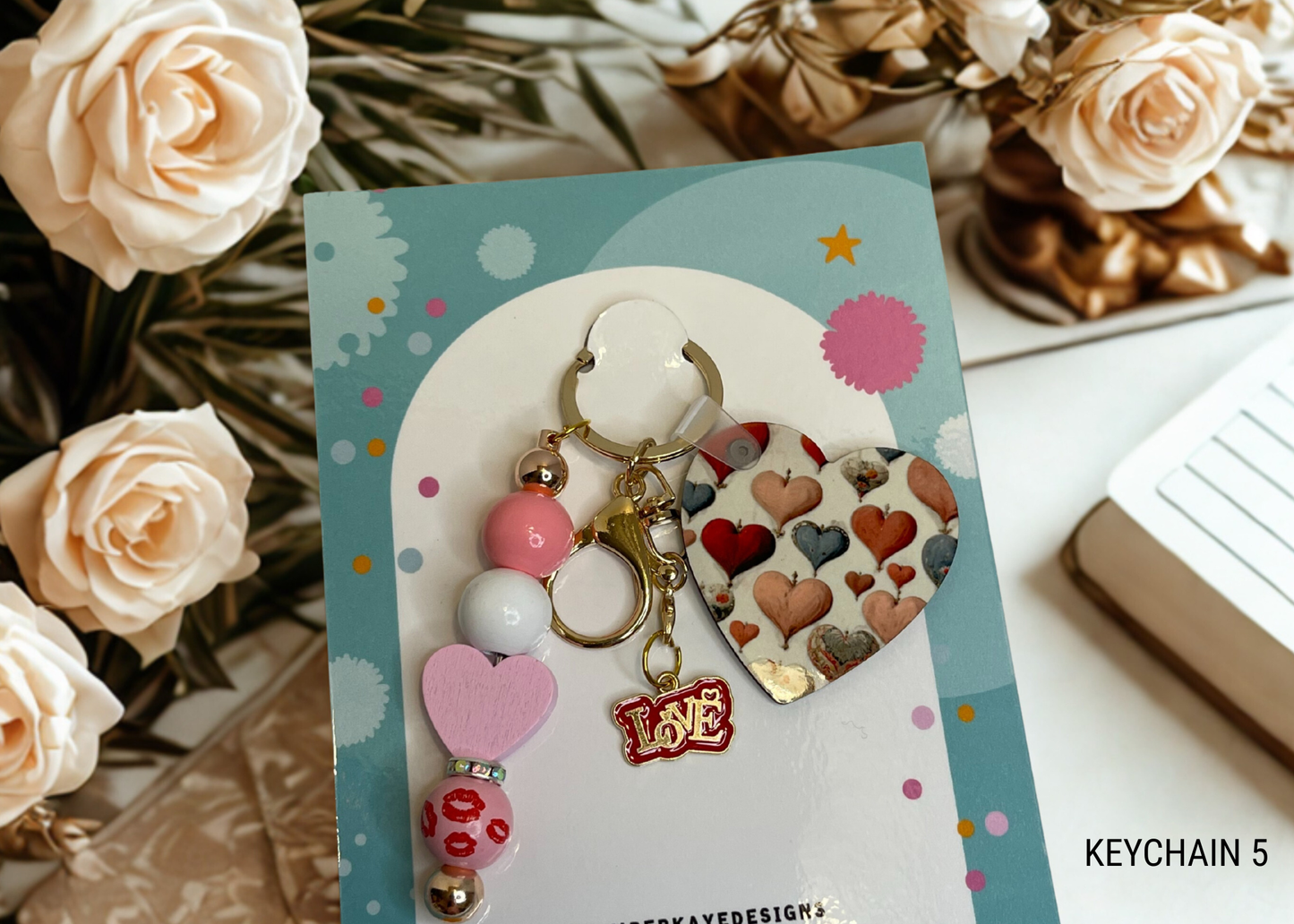 Valentine Bead & Charm Keychains