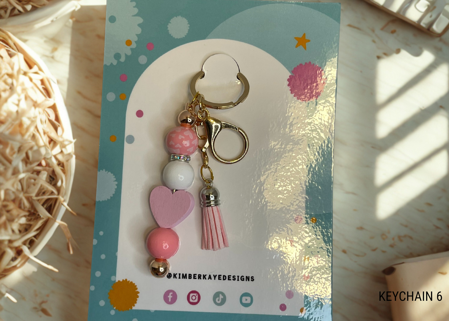 Valentine Bead & Charm Keychains